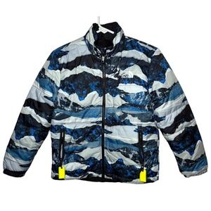 The North Face Boys Large Reversible Full Zip Coat Blue Mt Chimbo